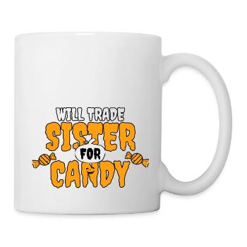 Halloween lustig Schwester Witz Kinder Geschwister - Tasse - Weiß - Rechts