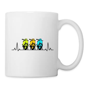 Roller Fahrer Scootering Motorrad Moped Herzschlag - Tasse - Weiß - Rechts