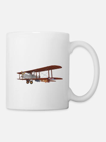 Doppeldecker Flugzeug von 1915 - Tasse - Weiß