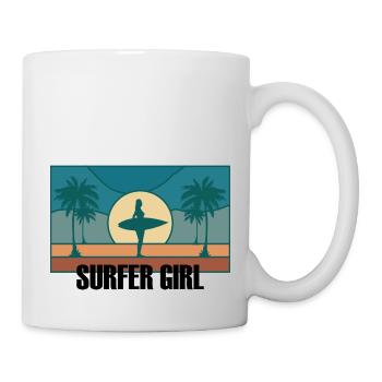 Surfer Girl Planche de surf Surfing Idée cadeau - Mug blanc - blanc - Droite