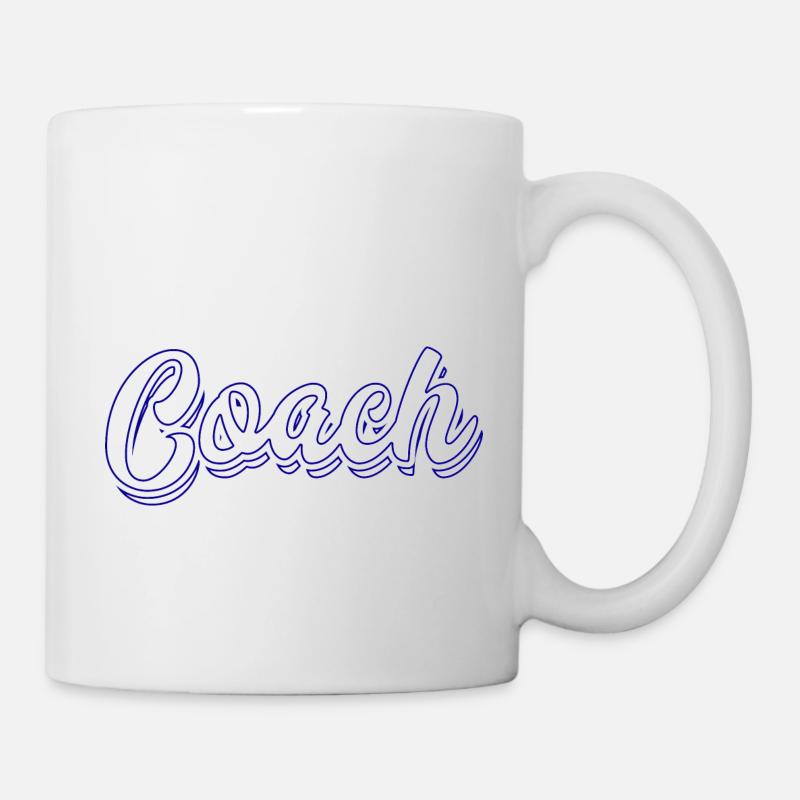 Trainer! Spielzeit! Retro-Textlogo - Tasse - Weiß