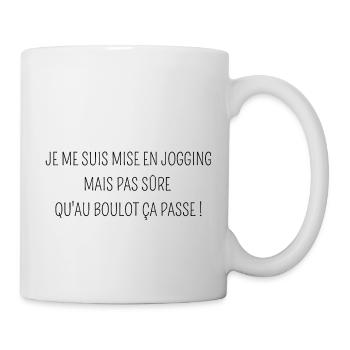 je me suis mise en jogging au boulot - Mug blanc - blanc - Droite
