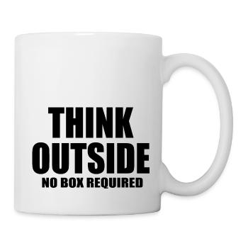 pensez en dehors de la boîte citation de randonnée - Mug blanc - blanc - Droite