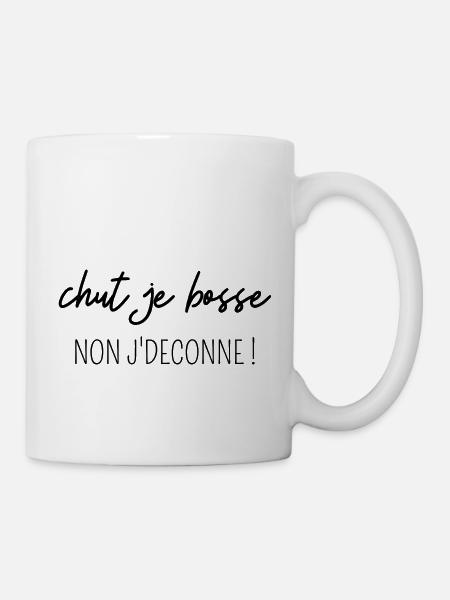 chut je bosse non j'deconne - Mug blanc - blanc