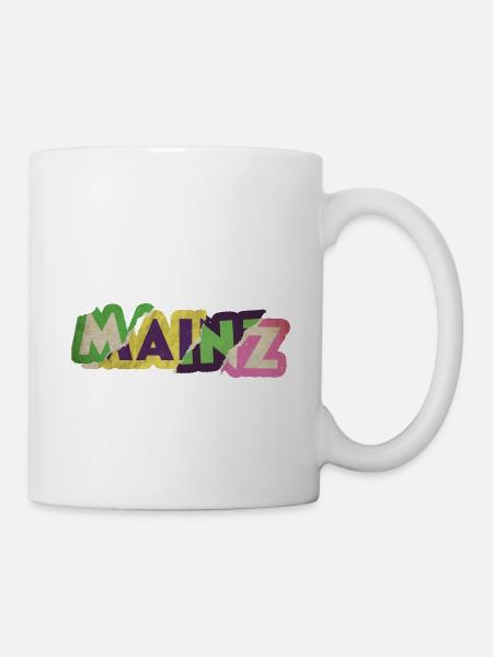 Mainz Deutschland Stadt Schrift Punk Retro - Tasse - Weiß
