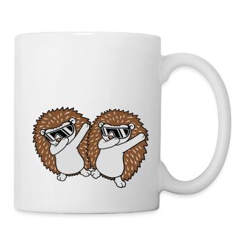 2 amis hérissons dabbing - Mug blanc - blanc - Droite
