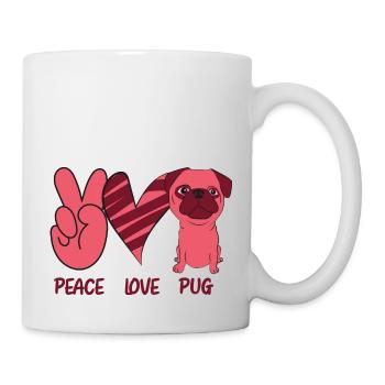 Amoureux des chiens Amour de la paix Carlin Amour du chien - Mug blanc - blanc - Droite