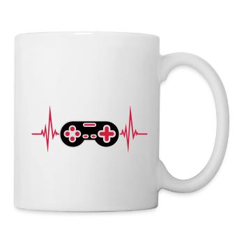 Pulse Heartbeat Retro Gamer - Mug blanc - blanc - Droite