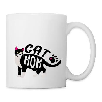 Cat Mom Shirt - Tasse - Weiß - Rechts