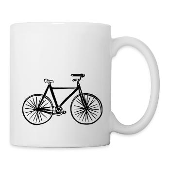 Fahrrad Gekritzel Fahrräder Radfahren Silhouette 3 - Tasse - Weiß - Rechts