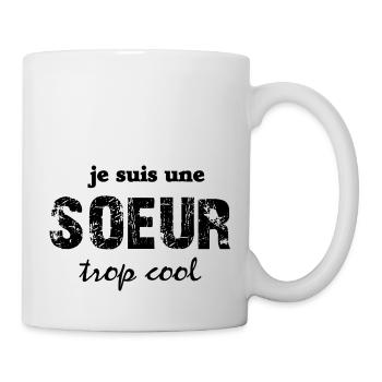 je suis une soeur trop cool - Mug blanc - blanc - Droite