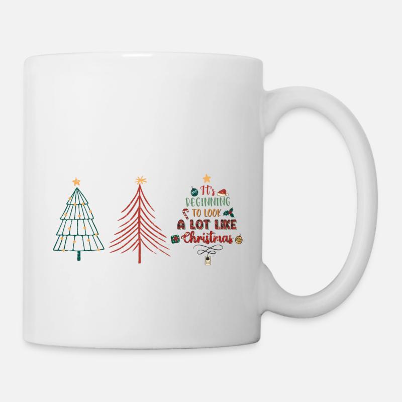 Joyeux Noël, Noël, Pull moche, arbre - Mug blanc - blanc