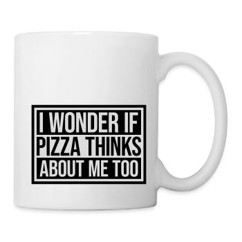 pizza thinks about me - Mug - white - Right