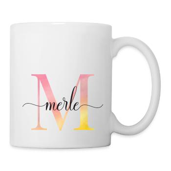 M | Monogram | Name | Merle | Watercolor - Mug - white - Right