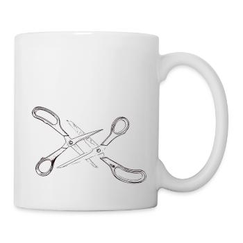 Zwei Scheren - Tasse - Weiß - Rechts
