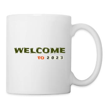 Welcome to 2023 font design street fashion - Tasse - Weiß - Rechts