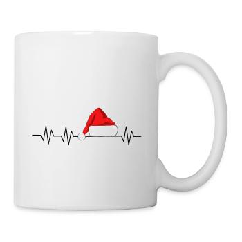 Weihnachtsmütze im Herzschlag - Tasse - Weiß - Rechts