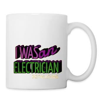 electrician bib humor present retired happy funny - Tasse - Weiß - Rechts
