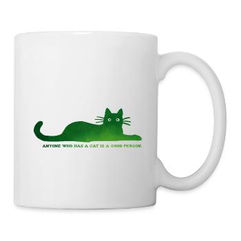 Anyone who has a cat is a good person - Mug - white - Right