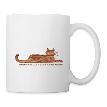 Anyone who has a cat is a good person - Mug - white - Right