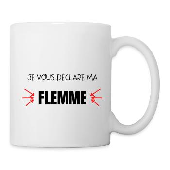 je vous déclare ma flemme - Mug blanc - blanc - Droite