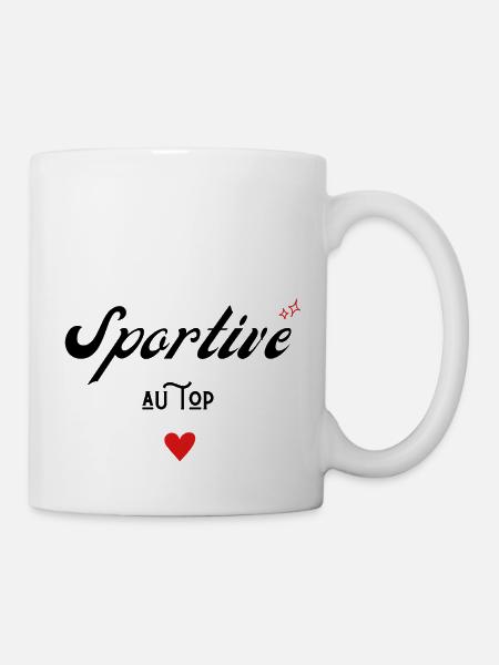 sportive au top idée cadeau - Mug blanc - blanc