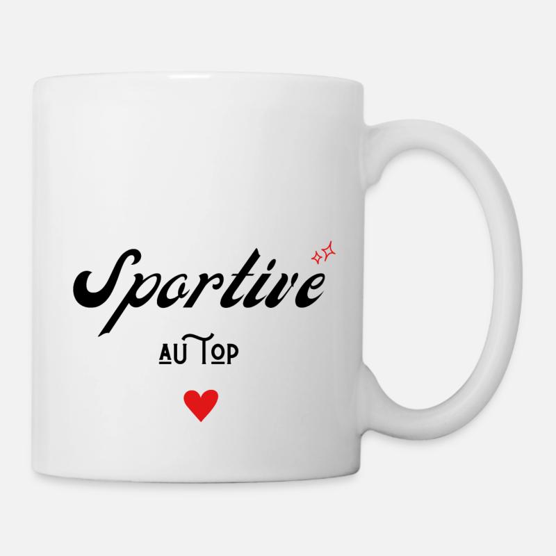 sportive au top idée cadeau - Mug blanc - blanc