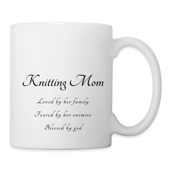 Stricken Spruch Mama - Tasse - Weiß - Rechts