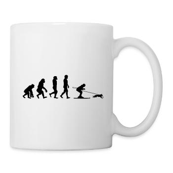 Hund Skijöring Skifahren Wintersport Evolution - Tasse - Weiß - Rechts