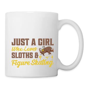 Just A Girl Who Loves Sloths & Figure Skating Skat - Tasse - Weiß - Rechts