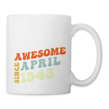 Groovy 80 Years Old Awesome Since April 1943 80th - Mug - white - Right