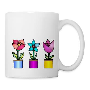Blumen - Tasse - Weiß - Rechts
