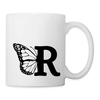 letter R butterfly - Mug - white - Right