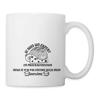 Expert en procrastination (sans diplôme) - Mug blanc - blanc - Droite