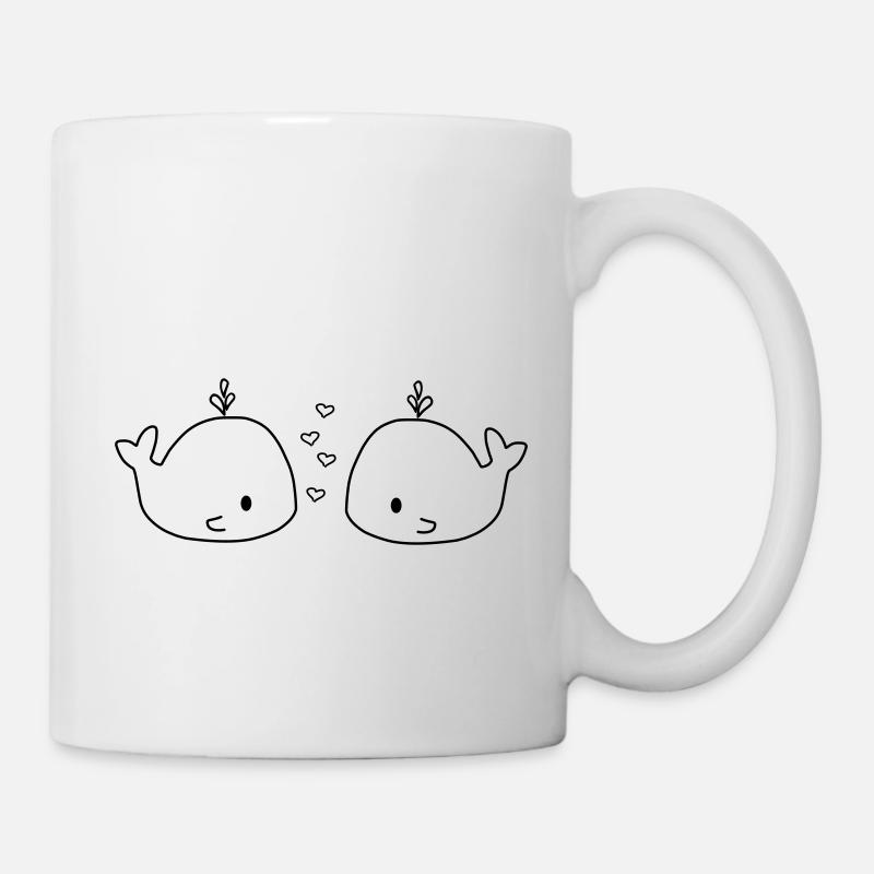 Baleines amoureuses - Mug blanc - blanc