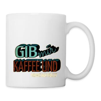 lustig kaffeesatz spaß kaffeekanne geschenkidee - Tasse - Weiß - Rechts