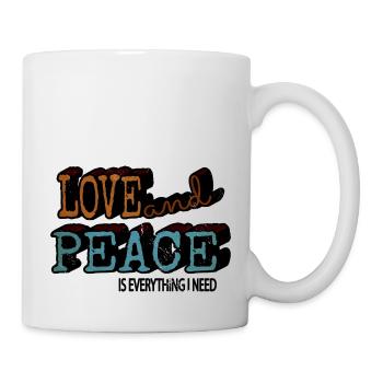 hippy happy 60s peace jokes quote fun geek hippie - Tasse - Weiß - Rechts