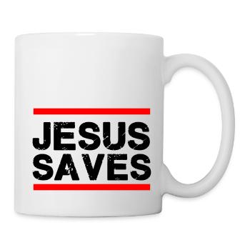 jesus saves - Tasse - Weiß - Rechts