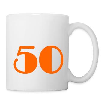 50 YEARS. 50th ANNIVERSARY. BIRTHDAY 50 YEARS. 50 - Mug - white - Right