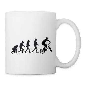 Fahrrad - Menschliche Evolution - Tasse - Weiß - Rechts