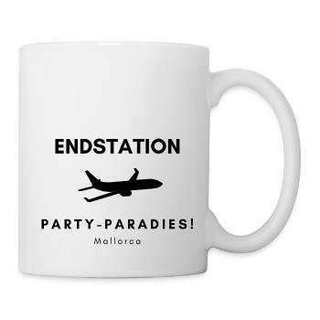 Mallorca: Endstation Party-Paradies! Flugzeug - Tasse - Weiß - Rechts