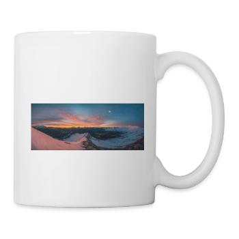 Lever de soleil alpin sur les montagnes Agrafa - Mug blanc - blanc - Droite