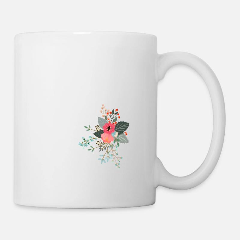 Buchstabe v Blumen - Tasse - Weiß