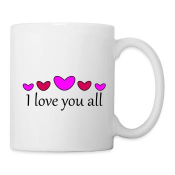 Je vous aime tous - Mug blanc - blanc - Droite