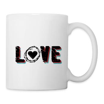 Love Liebe mit Stacheldraht - Tasse - Weiß - Rechts