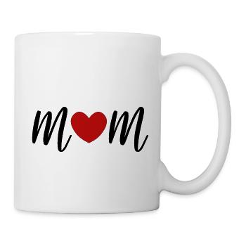 Maman au cœur rouge - Mug blanc - blanc - Droite