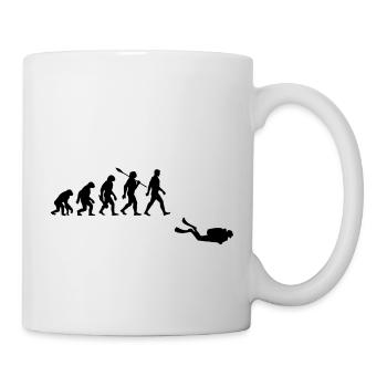 Evolution Tauchen Taucher - Tasse - Weiß - Rechts