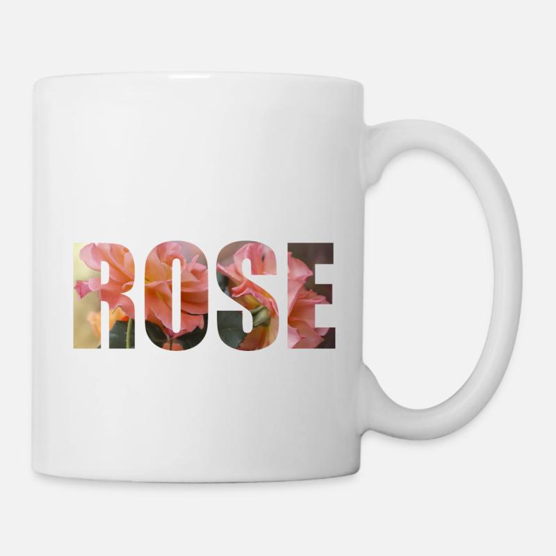 Rose - design romantique - Mug blanc - blanc
