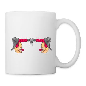 Cycclist-Hand auf Lenker-Rennrad-Zeichnung - Tasse - Weiß - Rechts