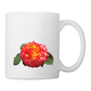 Rote FRÜHLINGSROSE - Tasse - Weiß - Rechts